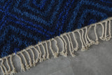 Custom Moroccan Wool Rug - Blue Diamond Design