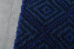 Custom Moroccan Wool Rug - Blue Diamond Design