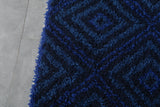 Custom Moroccan Wool Rug - Blue Diamond Design