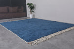 8.2 x 10.4 FT Deep Blue Moroccan Wool Rug - Plush Handmade Floor Rug