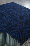 Custom Moroccan Wool Rug - Blue Diamond Design