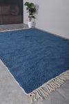 8.2 x 10.4 FT Deep Blue Moroccan Wool Rug - Plush Handmade Floor Rug