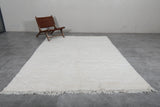 Elegant Moroccan Rug 7 X 9.4 FT - Plush Ivory with Subtle Diamond Texture