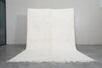 Elegant Moroccan Rug 7 X 9.4 FT - Plush Ivory with Subtle Diamond Texture