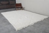 Elegant Moroccan Rug 7 X 9.4 FT - Plush Ivory with Subtle Diamond Texture