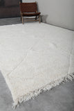 Elegant Moroccan Rug 7 X 9.4 FT - Plush Ivory with Subtle Diamond Texture