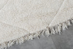 Elegant Moroccan Rug 7 X 9.4 FT - Plush Ivory with Subtle Diamond Texture