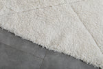 Elegant Moroccan Rug 7 X 9.4 FT - Plush Ivory with Subtle Diamond Texture