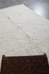 Elegant Moroccan Rug 7 X 9.4 FT - Plush Ivory with Subtle Diamond Texture