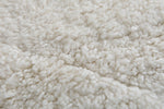 Elegant Moroccan Rug 7 X 9.4 FT - Plush Ivory with Subtle Diamond Texture