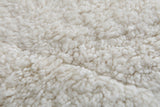 Elegant Moroccan Rug 7 X 9.4 FT - Plush Ivory with Subtle Diamond Texture