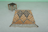 Handmade Moroccan Rug - Beige & Black Diamond Pattern | 2.6 x 3.3 ft