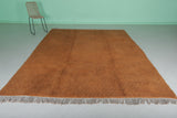 Handmade Moroccan Rug – 8.2 x 10.5 ft Warm Orange Wool Carpet