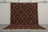 Brown Moroccan Wool Rug - Custom Diamond Pattern