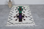 Vintage handmade moroccan berber rug 3.5 FT X 6.4 FT