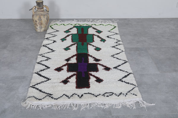 Vintage handmade Moroccan berber rug - 3.5x6.4 FT