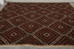 Brown Moroccan Wool Rug - Custom Diamond Pattern