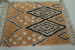 Handmade Moroccan Rug - Beige & Black Diamond Pattern | 2.6 x 3.3 ft