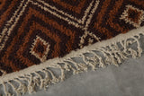 Brown Moroccan Wool Rug - Custom Diamond Pattern