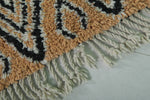 Handmade Moroccan Rug - Beige & Black Diamond Pattern | 2.6 x 3.3 ft