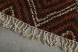 Brown Moroccan Wool Rug - Custom Diamond Pattern