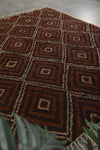 Brown Moroccan Wool Rug - Custom Diamond Pattern