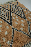 Handmade Moroccan Rug - Beige & Black Diamond Pattern | 2.6 x 3.3 ft