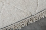 Elegant Moroccan Rug 6.2 X 10.4 FT - Ivory Diamond Pattern with Unique Bordered Edges