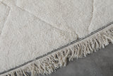 Elegant Moroccan Rug 6.2 X 10.4 FT - Ivory Diamond Pattern with Unique Bordered Edges