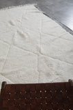 Elegant Moroccan Rug 6.2 X 10.4 FT - Ivory Diamond Pattern with Unique Bordered Edges