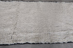 3.3 x 10.7 FT Moroccan Runner Rug – Handwoven White Textured Design