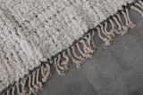 3.3 x 10.7 FT Moroccan Runner Rug – Handwoven White Textured Design