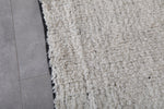 3.3 x 10.7 FT Moroccan Runner Rug – Handwoven White Textured Design