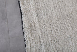 3.3 x 10.7 FT Moroccan Runner Rug – Handwoven White Textured Design