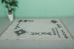 5 x 7 FT Moroccan Rug – Unique Tribal Motif in Black and White