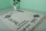 5 x 7 FT Moroccan Rug – Unique Tribal Motif in Black and White