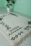 5 x 7 FT Moroccan Rug – Unique Tribal Motif in Black and White