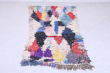 Vibrant Moroccan Berber Rug 2.5 X 5.4 Feet - Abstract Multicolor Design