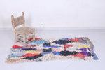 Vibrant Moroccan Berber Rug 2.5 X 5.4 Feet - Abstract Multicolor Design