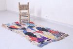 Vibrant Moroccan Berber Rug 2.5 X 5.4 Feet - Abstract Multicolor Design
