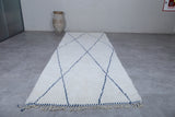 Handmade Moroccan Wool Rug - Custom Rug with Blue Lines