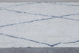 Handmade Moroccan Wool Rug - Custom Rug with Blue Lines