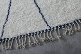 Handmade Moroccan Wool Rug - Custom Rug with Blue Lines