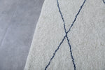 Handmade Moroccan Wool Rug - Custom Rug with Blue Lines