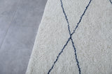 Handmade Moroccan Wool Rug - Custom Rug with Blue Lines