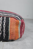 Pair of Moroccan kilim poufs - Handwoven wool floor cushions