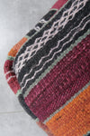 Pair of Moroccan kilim poufs - Handwoven wool floor cushions
