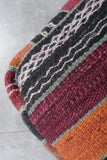 Pair of Moroccan kilim poufs - Handwoven wool floor cushions