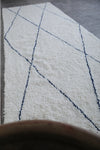 Handmade Moroccan Wool Rug - Custom Rug with Blue Lines