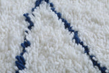 Handmade Moroccan Wool Rug - Custom Rug with Blue Lines